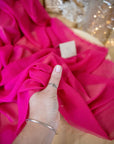 Aura Chiffon - Hot Pink Color Bright Premium Fabric by the Yard, Lightweight Material with Beautiful Drape for Summer Dresses, Dance Costumes, Party Decor