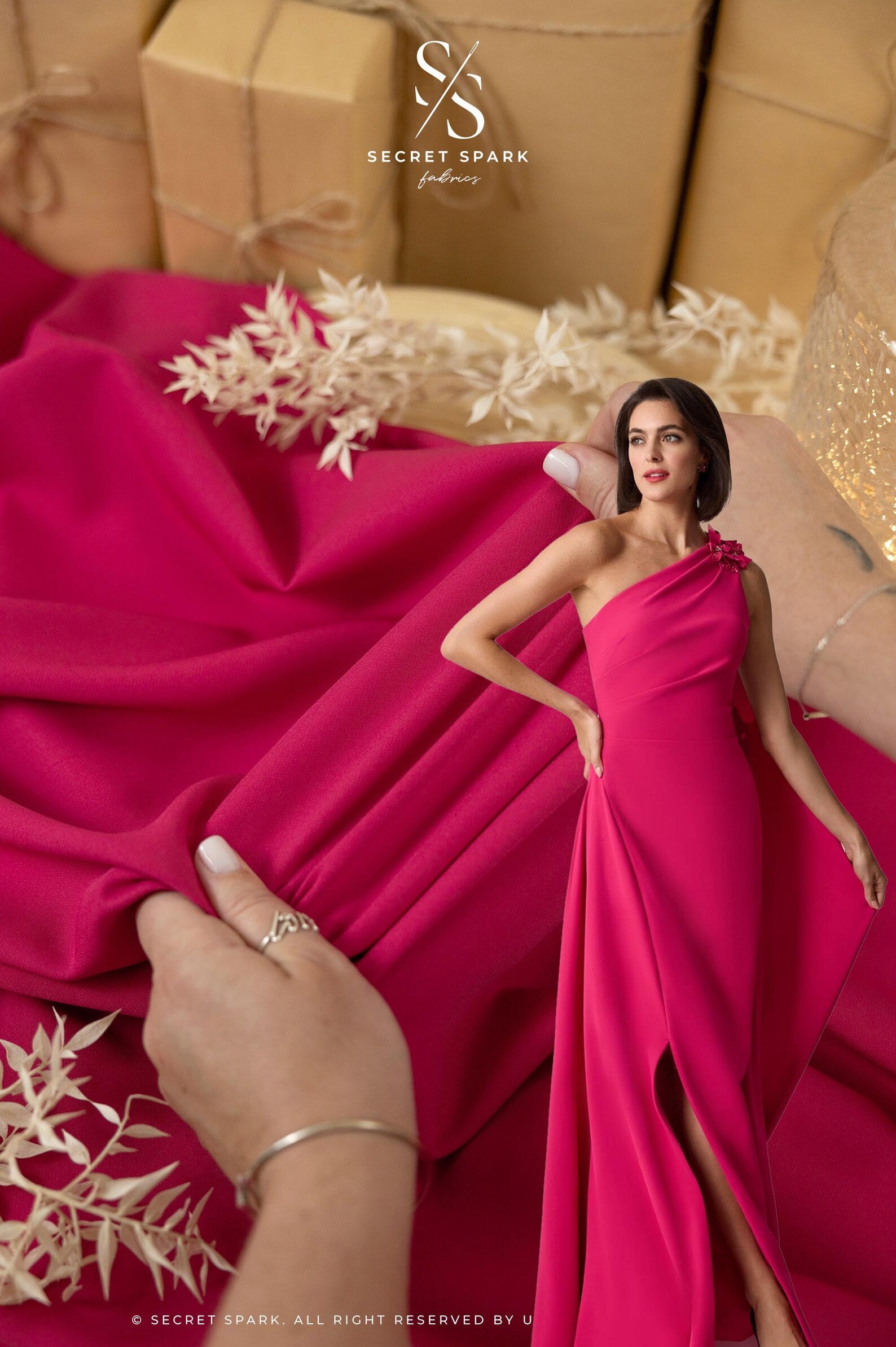dark pink dress material FUCHSIA Pink Luxurious Mikado Fabric ,best Quality Couture Mikado  Satin,couture Dress Satin,wedding Dress, Jackets,blazers-sold PER METER