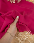Grace - Hot Pink Crepe Stretch Fabric for Fitted Dresses, Blazers, and Wide-Leg Pants, Heavyweight Draping Material by the Yard for Tailoring and Sewing