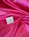 Iconic Silky Satin - Hot Pink Color Soft Premium Charmeuse Fabric One Way Stretch for Party Wear, Modern Fashion, Vibrant Evening Attire DIY