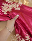 Amore - Hot Pink Dense Satin Fabric, Vibrant Non-Stretch Shiny Material for Party Dresses, Statement Decor, Costumes, DIY Projects