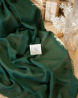 Aura Chiffon - Hunter Green Color Premium Quality Fabric by the Yard, Matte Soft Material with Beautiful Drape for Evening Dresses, Table Runners, Elegant Decor
