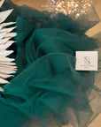 Clouds Tulle 59" - Hunter Green Color Premium Quality Fabric by the Yard, Soft Matte Tulle Mesh for Evening Wear, Decor, Special Events