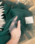 Clouds Tulle 59" - Hunter Green Color Premium Quality Fabric by the Yard, Soft Matte Tulle Mesh for Evening Wear, Decor, Special Events