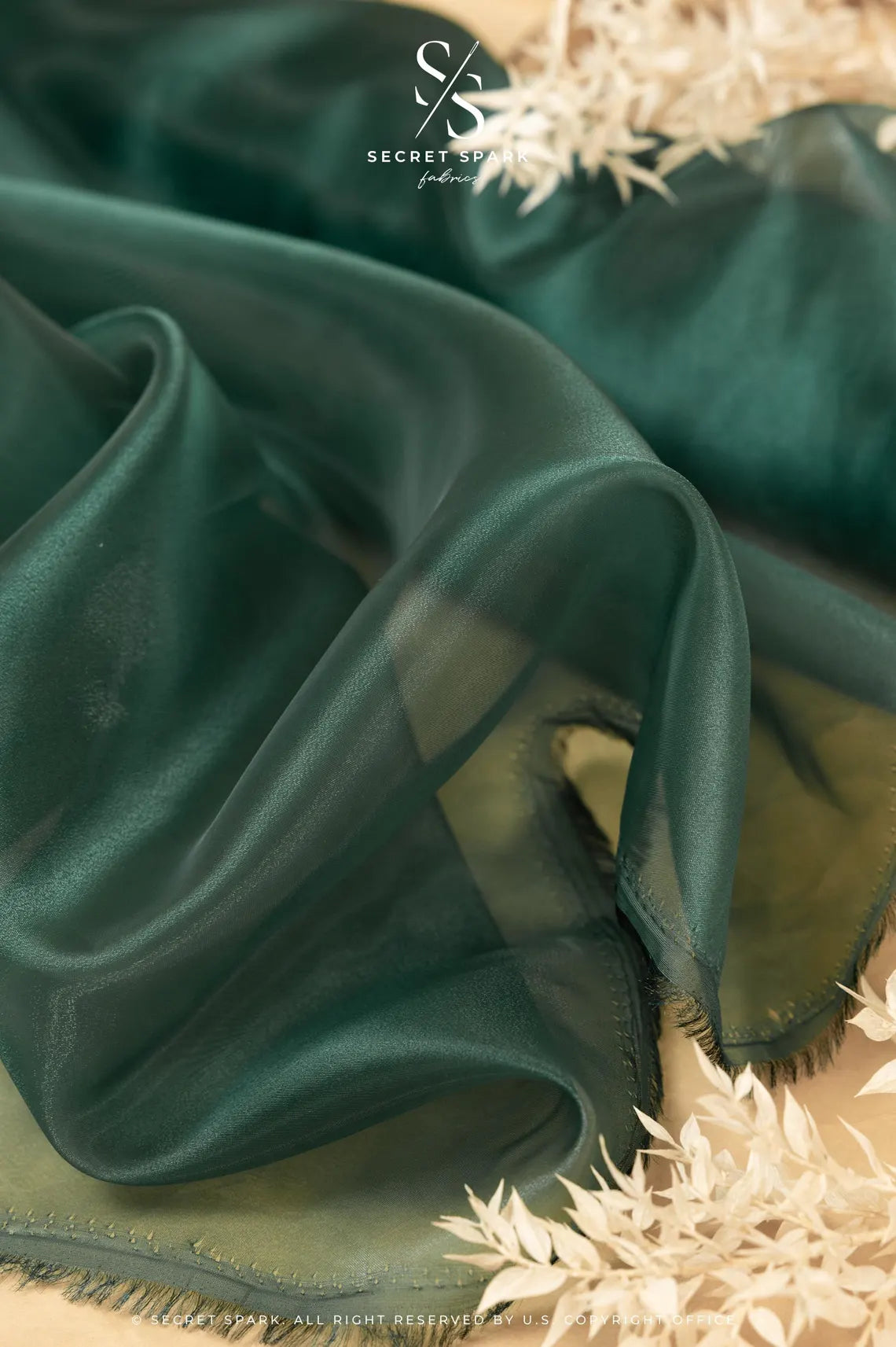 organza fabric for dress Glimmer Crystal Organza