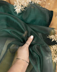 Glimmer Crystal Organza - Hunter Green Color High-Quality Crystal Fabric by the Yard, See Through Shiny Fabric for Gowns and Decor