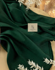 Mikado - Hunter Green Designer Dense Satin, Premium Quality Material by the Yard with Structured Drape for Evening Wear, Formal Events