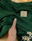 Mikado - Hunter Green Designer Dense Satin, Premium Quality Material by the Yard with Structured Drape for Evening Wear, Formal Events