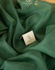 Serenity - Hunter Green Matte Organza 118", Premium Airy Material by the Yard with Fluid Drape for Evening Wear, Decor