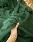 Serenity - Hunter Green Matte Organza 118", Premium Airy Material by the Yard with Fluid Drape for Evening Wear, Decor