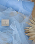 Clouds Tulle 59" - Hydrangea Color Soft Matte Italy Fabric by the Yard, Premium Quality Tulle Mesh for Wedding Gowns, Party Decor, Events