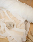 Aura Chiffon - Ivory Color Premium Bridal Fabric by the Yard, Soft Matte Quality with Beautiful Drape for Wedding Dresses, Bridal Robes, Lingerie