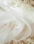 Glimmer Crystal Organza - Ivory Color Premium Bridal High-Quality Crystal Fabric by the Yard for Wedding Gowns, Event Decor, Sashes