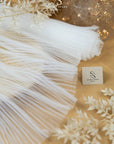Micro Pleated - Ivory Bridal Premium Fabric by the Yard, Handmade Textured Tulle Mesh with Elegant Pleats for Wedding Gowns, Veils
