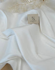 Mikado - Light Ivory Bridal Premium Stretch Satin, High-Quality Material by the Yard with Structured Drape for Wedding Gowns, Formal Wear
