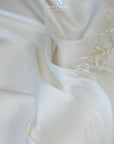 Mikado - Light Ivory Bridal Premium Stretch Satin, High-Quality Material by the Yard with Structured Drape for Wedding Gowns, Formal Wear