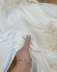 Mikado - Light Ivory Bridal Premium Stretch Satin, High-Quality Material by the Yard with Structured Drape for Wedding Gowns, Formal Wear