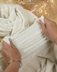 Rich - Ivory Stretch Velvet Fabric by the Yard - Premium 4-Way Plush Velour for Gowns, Cosplay, Crafts, Upholstery