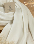 Rich - Ivory Stretch Velvet Fabric by the Yard - Premium 4-Way Plush Velour for Gowns, Cosplay, Crafts, Upholstery