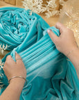 Rich - Jade Blue Stretch Velvet Fabric - Deep Blue-Green 4-Way Velour for Gowns, Costumes, Upholstery, Curtains
