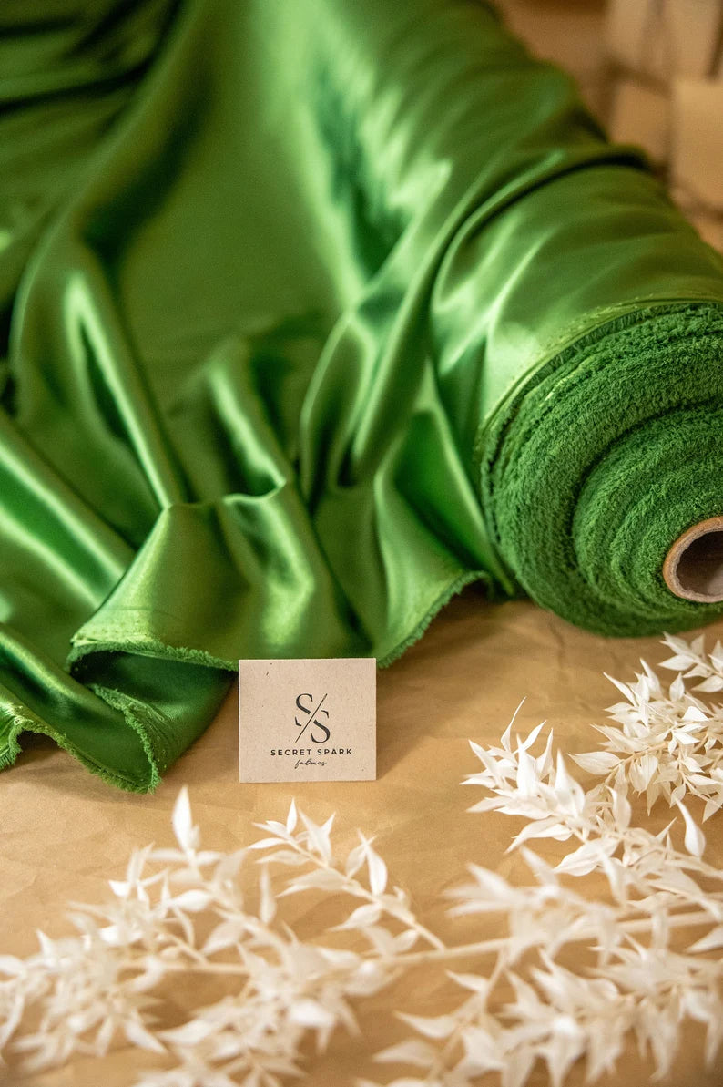 silk satin dress fabric 50cm Shiny Glossy Smooth Satin Silk Fabric Wet Look for DIY Sewing Craft  Dress