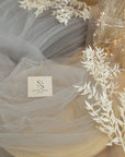 Spirit - 108" Light Gray Premium Tulle Fabric by the Yard, Quality Two-Way Stretch Material for Evening Wear, Special Events, Decor