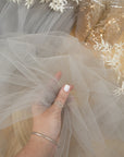 Spirit - 108" Light Gray Premium Tulle Fabric by the Yard, Quality Two-Way Stretch Material for Evening Wear, Special Events, Decor