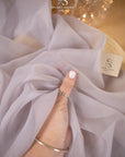 Serenity - Light Pastel Gray Lavender Matte Organza 118"-120" (~300-305 cm), Quality Material by the Yard for Evening Dresses, Backdrops