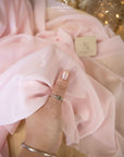 Aura Chiffon - Light Pastel Pink Color Soft Matte Premium Fabric by the Yard, Airy Quality Chiffon with Beautiful Drape for Baby Shower Dresses, Negligees