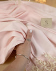Mikado - Light Pastel Pink Delicate Structured Satin, Premium Material by the Yard with One-Way Stretch for Bridal, Special Events