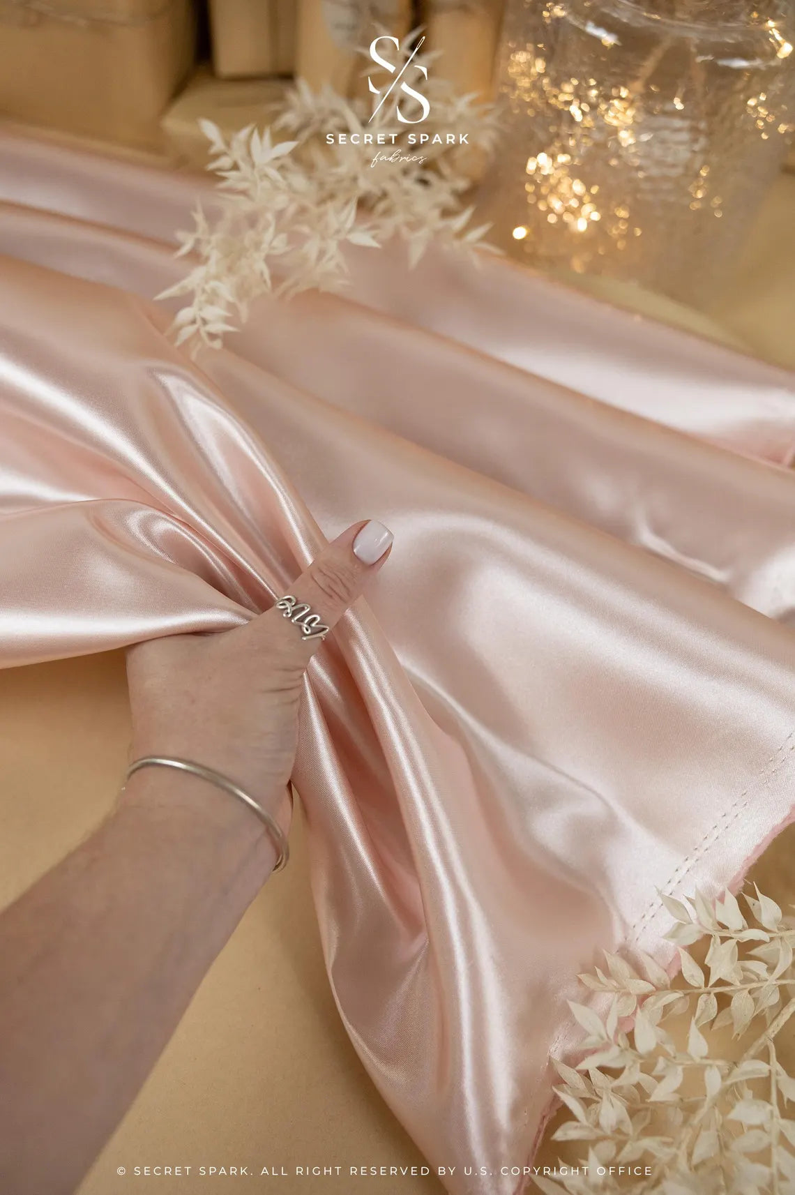 Pastel Pink Bridal Satin | Soft | for Bridesmaid & Baby Shower Secret Spark Fabrics Pastel Pink Bridal Satin | Soft | for Bridesmaid & Baby Shower Secret Spark Fabrics