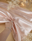 Amore - Light Pastel Pink Bridal Satin Fabric, Non-Stretch Shiny Material for Bridesmaid Dresses, Baby Shower Decor, Curtains, Crafts