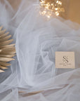 Clouds Tulle 59" - Light Silver Gray Color Premium Quality Fabric by the Yard, Soft Matte Mesh for Evening Events, Modern Decor