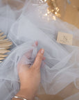 Clouds Tulle 59" - Light Silver Gray Color Premium Quality Fabric by the Yard, Soft Matte Mesh for Evening Events, Modern Decor