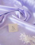 Iconic Silky Satin - Lilac Color Soft Silky Satin Airy & Light Weight Fabric One Way Stretch Soft Satin for Decorations, Clothing, Spring Fashion