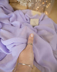 Aura Chiffon - Lilac Color Soft Premium Fabric by the Yard, Airy Quality Material with Beautiful Drape for Baby Shower Dresses, Event Decor, Spring Fashion