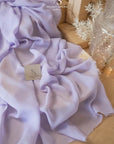 Aura Chiffon - Lilac Color Soft Premium Fabric by the Yard, Airy Quality Material with Beautiful Drape for Baby Shower Dresses, Event Decor, Spring Fashion
