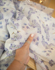 Magic - Lilac Tender Airy Floral Organza by the Yard, Premium Matte Printed Organza Fabric with Delicate Lilac Flowers for Wedding Dresses