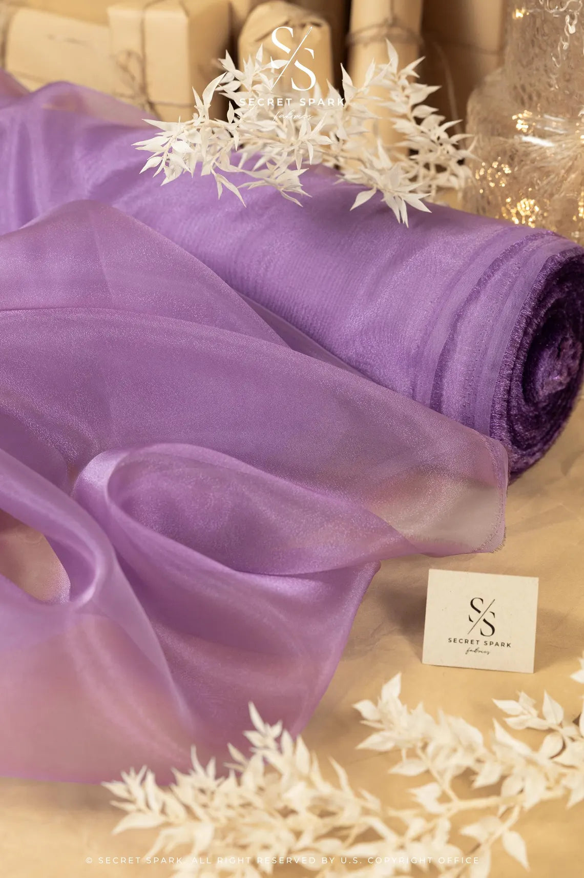 Glimmer Crystal Organza - Lilac Blush Color Sheer Crystal Fabric by the Yard, Sparkle Crystal Sheer for Baby Shower Decor, Girls Dresses, Volume Dress