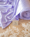 Iconic Silky Satin - Lilac Color Soft Silky Satin Airy & Light Weight Fabric One Way Stretch Soft Satin for Decorations, Clothing, Spring Fashion