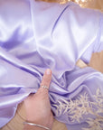 Iconic Silky Satin - Lilac Color Soft Silky Satin Airy & Light Weight Fabric One Way Stretch Soft Satin for Decorations, Clothing, Spring Fashion