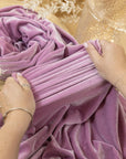 Rich - Lilac Stretch Velvet Fabric by the Yard - Soft Pastel 4-Way Velour for Dresses, Wedding Decor, Crafts