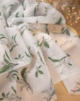 Magic - Lily of the Valley Unique Floral Organza by the Yard, Quality Printed Organza Fabric with Delicate White Flowers for Bridal Dresses