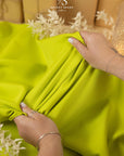 Grace - Lime Crepe Stretch Fabric for Bold Dresses and Statement Pieces, Vibrant Matte Two-Way Stretch Material by the Yard, Premium Heavy Draping for Fashion Design and Creative Projects