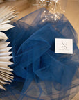 Clouds Tulle 59" - Marine Blue Color Premium Quality Fabric by the Yard, Soft Matte Tulle Mesh for Evening Gowns, Party Decor and Prom Dresses