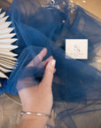 Clouds Tulle 59" - Marine Blue Color Premium Quality Fabric by the Yard, Soft Matte Tulle Mesh for Evening Gowns, Party Decor and Prom Dresses