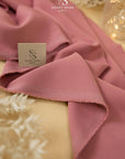 Grace - Mauve Rose Crepe Stretch Fabric for Formal Dresses and Tailored Suits, Premium Matte Body Sculpting Material by the Yard, Quality Heavy Draping for Elegant Apparel