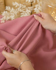 Grace - Mauve Rose Crepe Stretch Fabric for Formal Dresses and Tailored Suits, Premium Matte Body Sculpting Material by the Yard, Quality Heavy Draping for Elegant Apparel