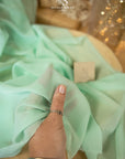 Aura Chiffon - Mint Color Soft Premium Fabric by the Yard, Airy Light Material with Beautiful Drape for Spring Fashion, Baby Shower, Summer Dresses