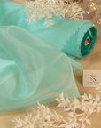 Glimmer Crystal Organza - Mint Color Soft Crystal Fabric by the Yard, Sparkle Crystal Sheer for Baby Shower, Summer Wedding, Chair Back Covers
